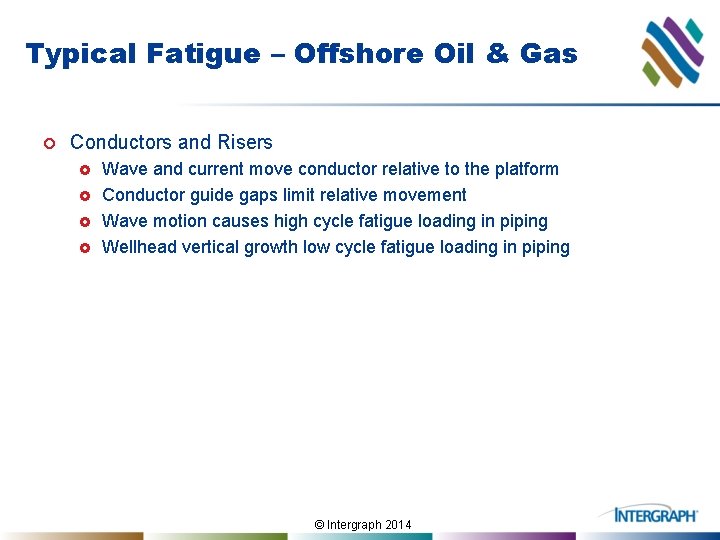 Typical Fatigue – Offshore Oil & Gas ¢ Conductors and Risers £ £ Wave