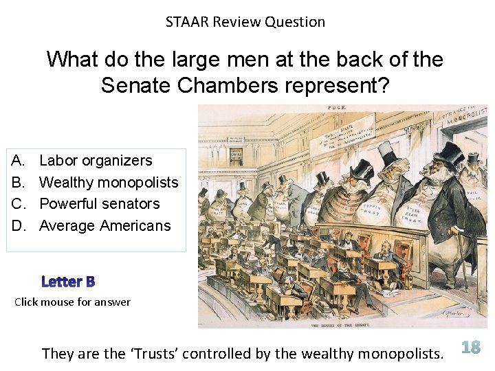 STAAR Review Question What do the large men at the back of the Senate