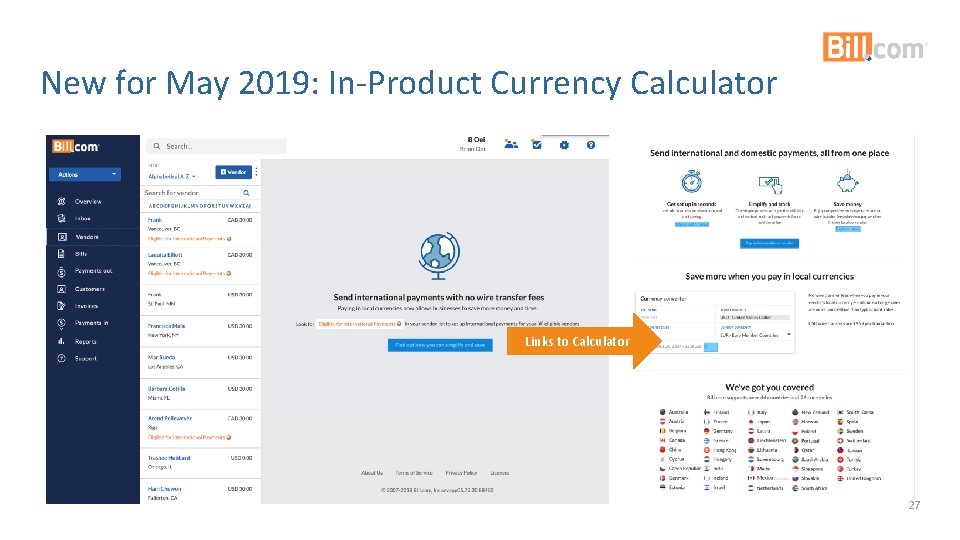 New for May 2019: In-Product Currency Calculator Links to Calculator 27 