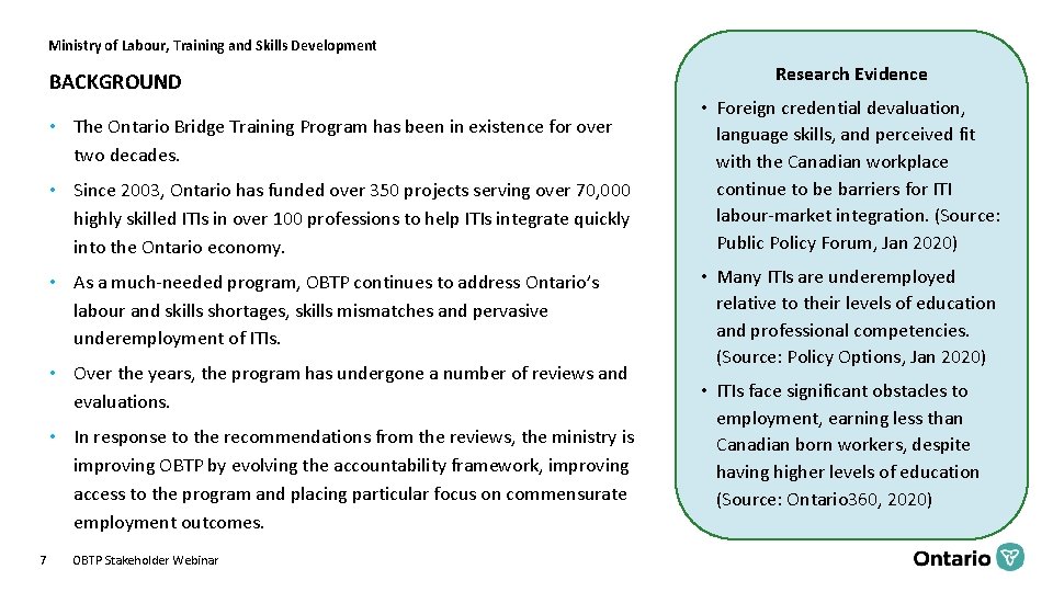 Ministry of Labour Training and Skills Development Ontario