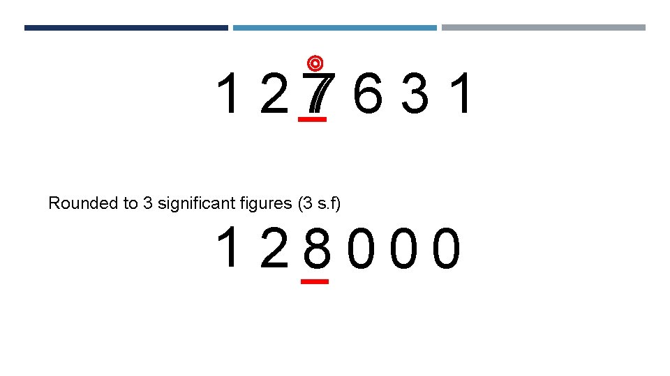 1 27 6 3 1 Rounded to 3 significant figures (3 s. f) 1