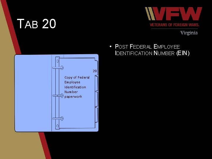 TAB 20 • POST FEDERAL EMPLOYEE IDENTIFICATION NUMBER (EIN) 20 Copy of Federal Employee