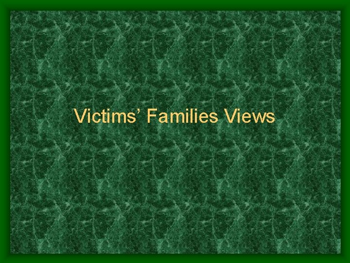 Victims’ Families Views 