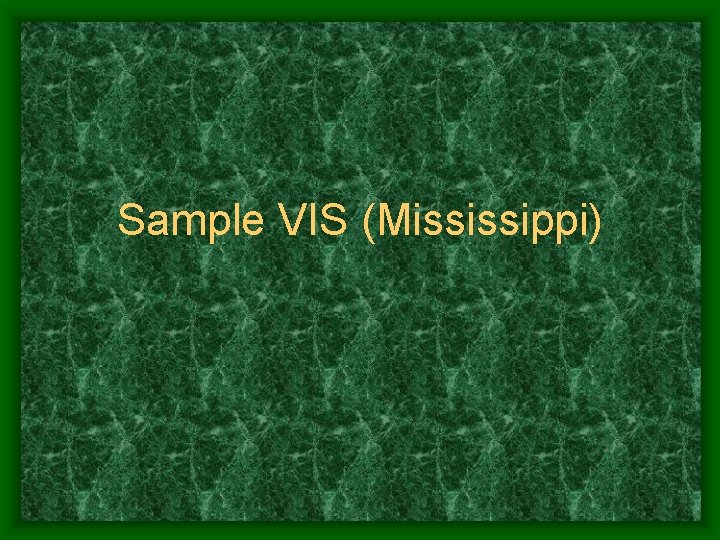 Sample VIS (Mississippi) 