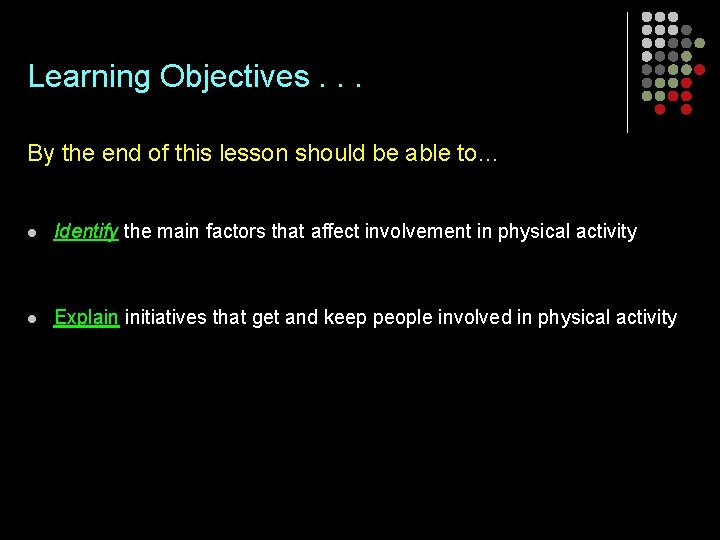 Learning Objectives. . . By the end of this lesson should be able to…