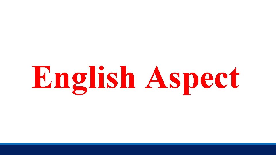 English Aspect 