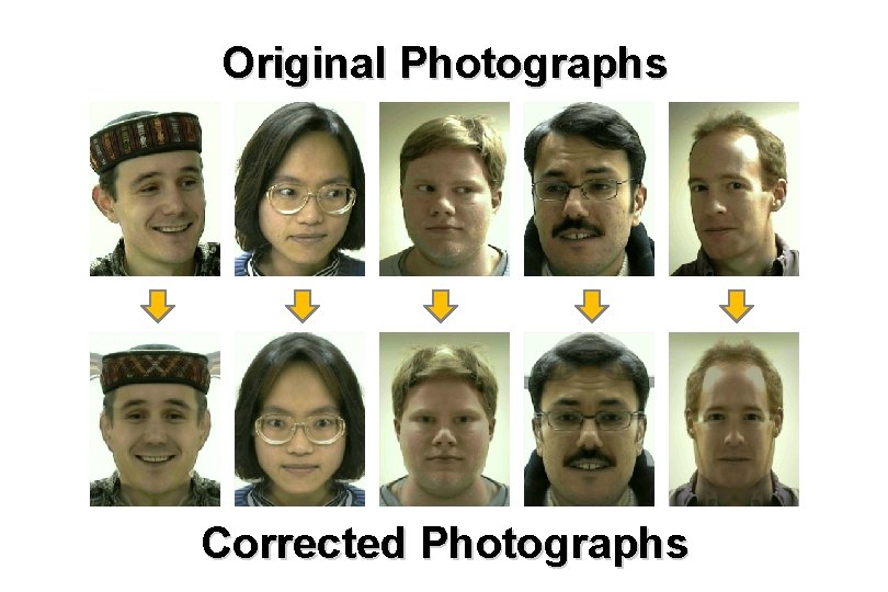 Original Photographs Corrected Photographs 