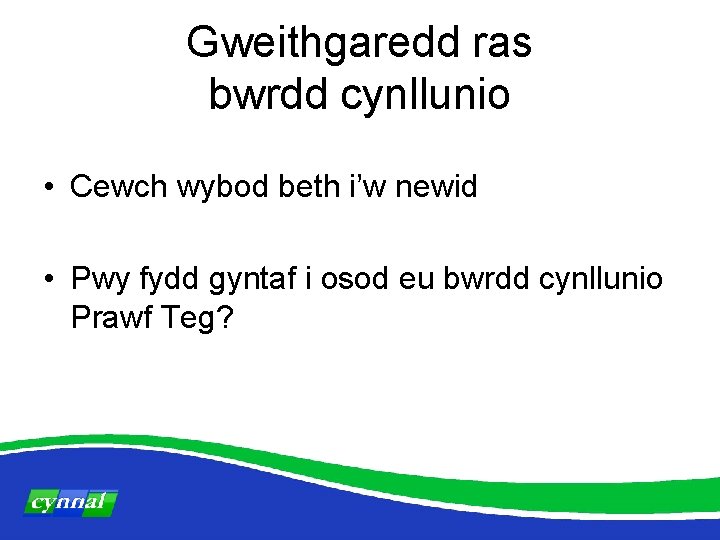 Gweithgaredd ras bwrdd cynllunio • Cewch wybod beth i’w newid • Pwy fydd gyntaf