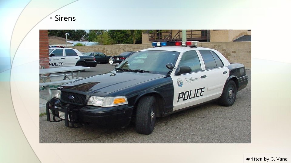  • Sirens Written by G. Vana 