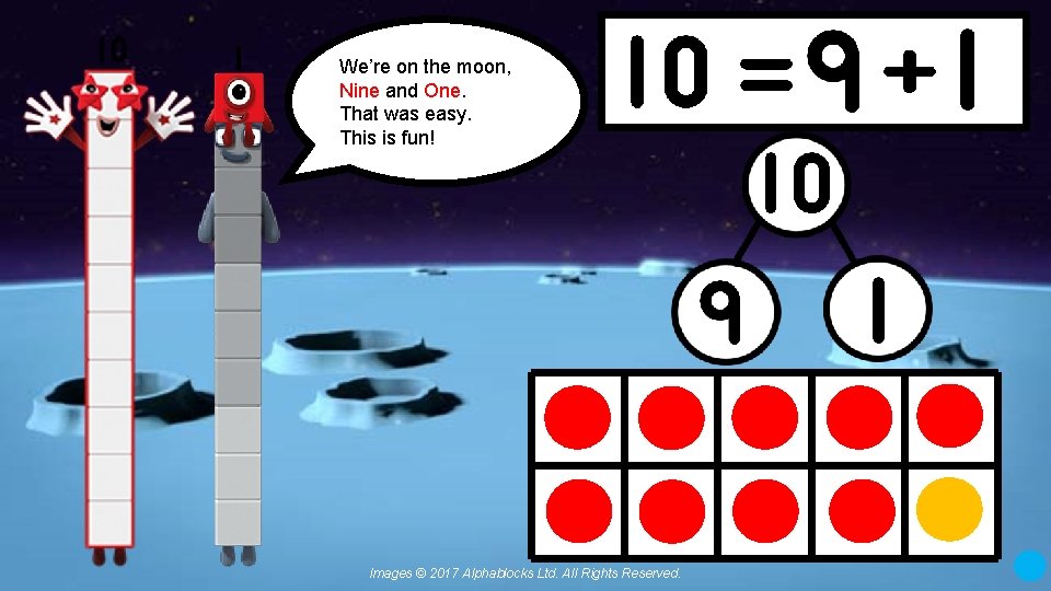 We’re on the moon, Nine and One. That was easy. This is fun! A