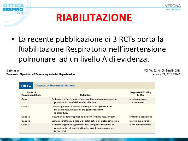 RIABILITAZIONE • La recente pubblicazione di 3 RCTs porta la Riabilitazione Respiratoria nell’ipertensione polmonare