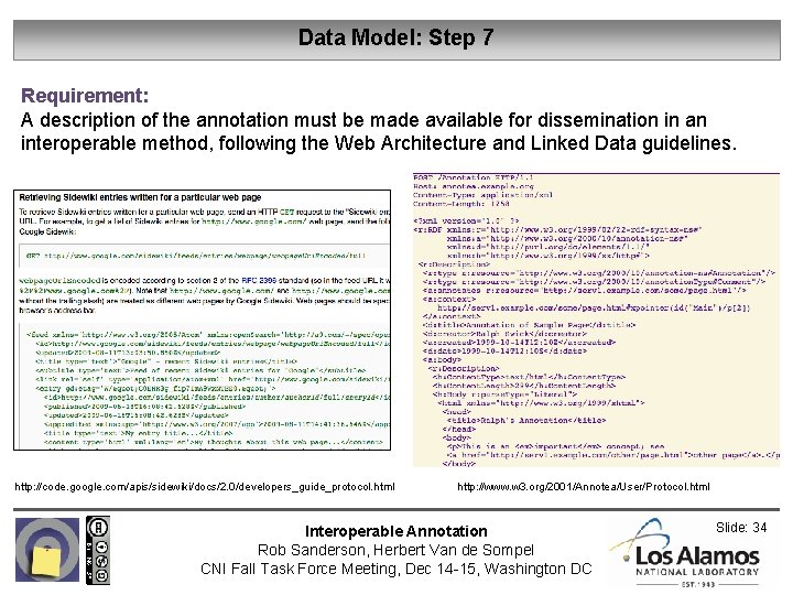 Data Model: Step 7 Requirement: A description of the annotation must be made available