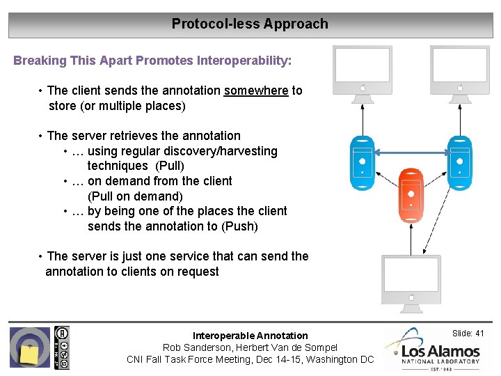 Protocol-less Approach Breaking This Apart Promotes Interoperability: • The client sends the annotation somewhere