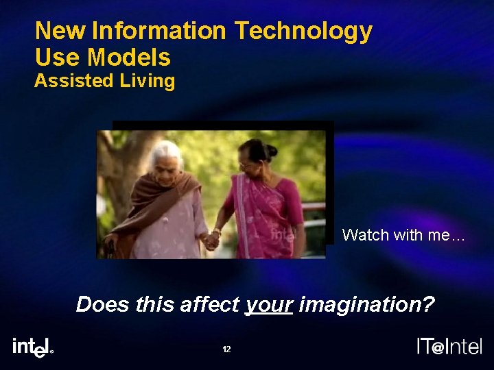 New Information Technology Use Models Assisted Living Watch with me… Does this affect your