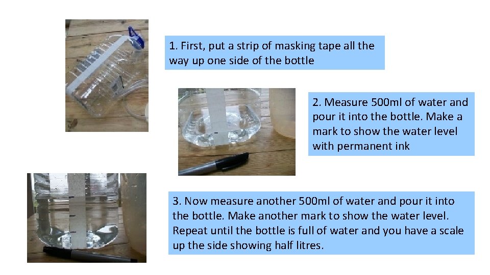 1. First, put a strip of masking tape all the way up one side