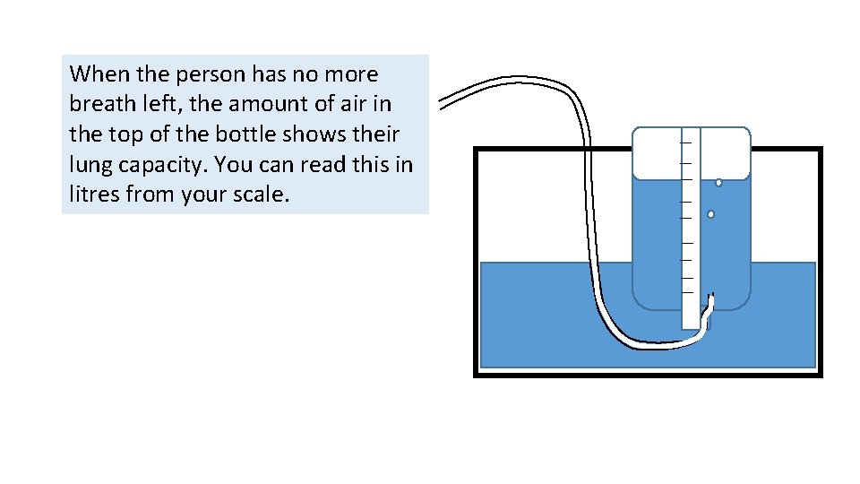 When the person has no more breath left, the amount of air in the