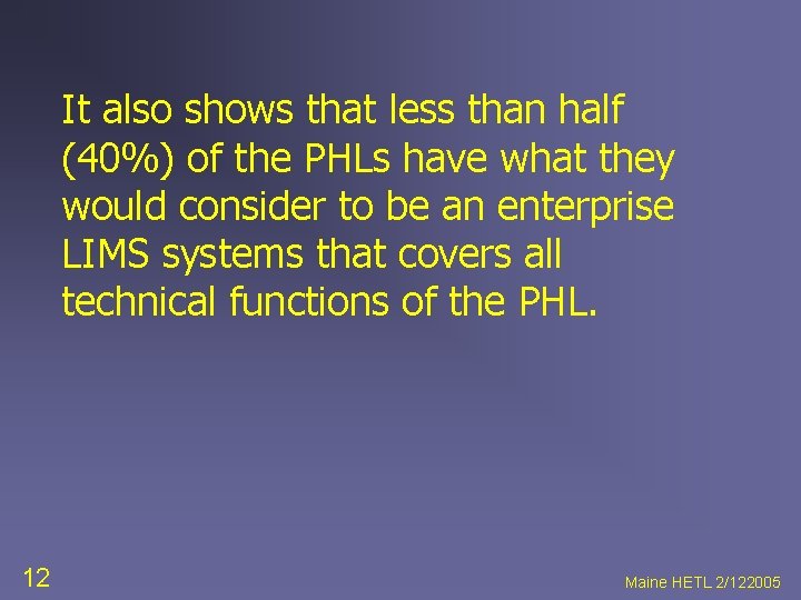 It also shows that less than half (40%) of the PHLs have what they