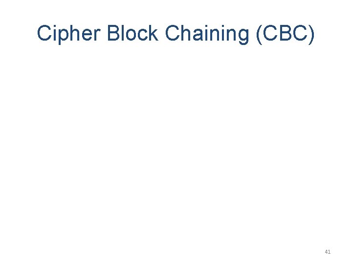 Cipher Block Chaining (CBC) 41 