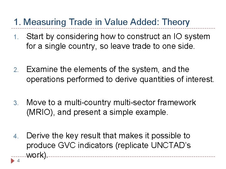1. Measuring Trade in Value Added: Theory 1. Start by considering how to construct