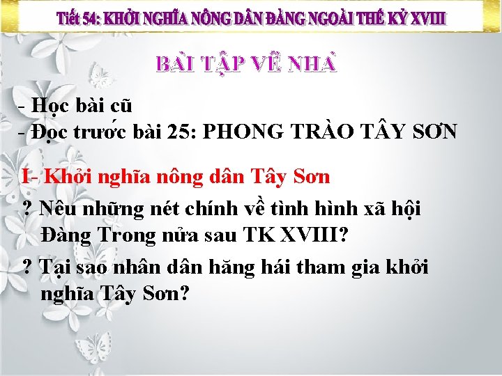 BA I T P VÊ NHA - Học bài cũ - Đo c trươ