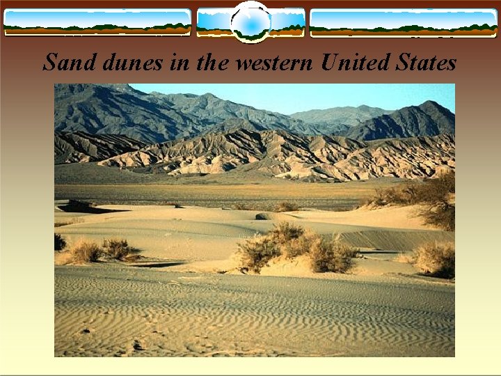 Sand dunes in the western United States 