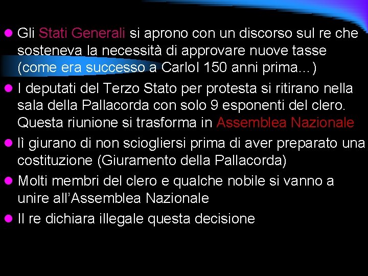 l Gli Stati Generali si aprono con un discorso sul re che sosteneva la