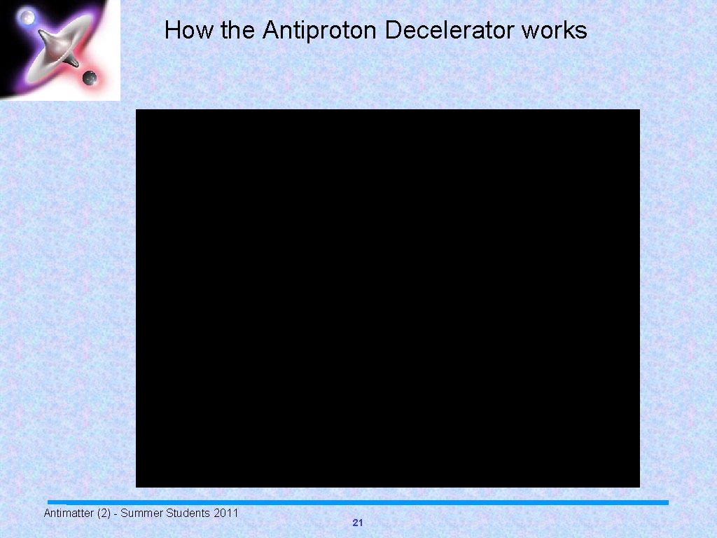 How the Antiproton Decelerator works Antimatter (2) - Summer Students 2011 21 