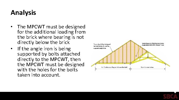 Analysis • The MPCWT must be designed for the additional loading from the brick