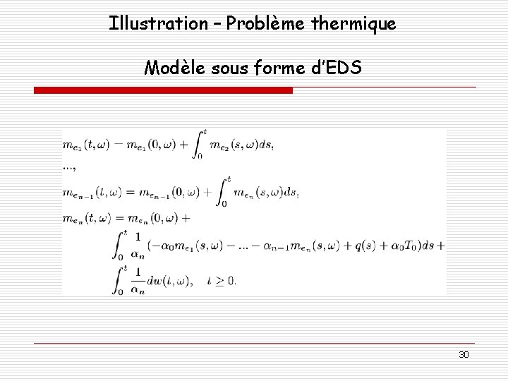 Illustration – Problème thermique Modèle sous forme d’EDS 30 