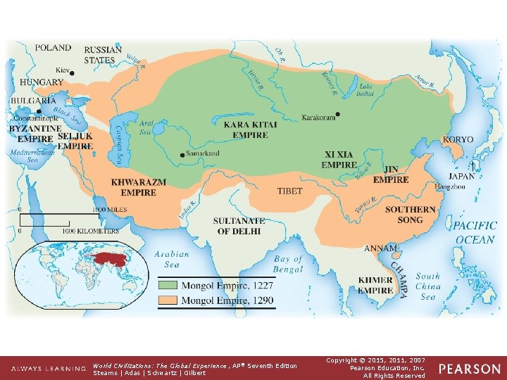 Map 15. 1 The Transcontinental Empire of Chinggis Khan Easily the largest empire built