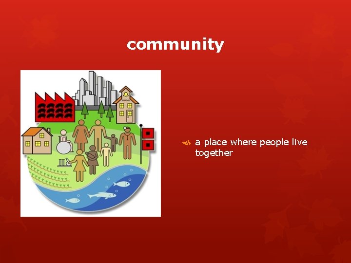 community a place where people live together 