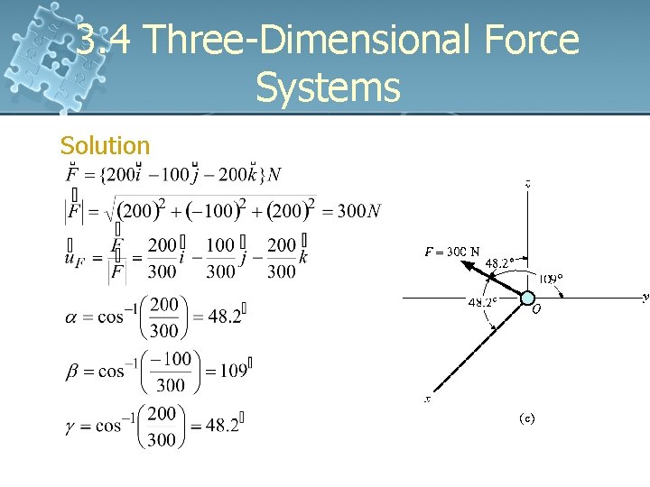 3. 4 Three-Dimensional Force Systems Solution 