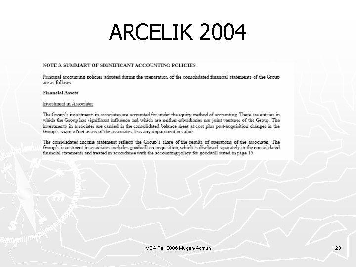 ARCELIK 2004 MBA Fall 2006 Mugan-Akman 23 