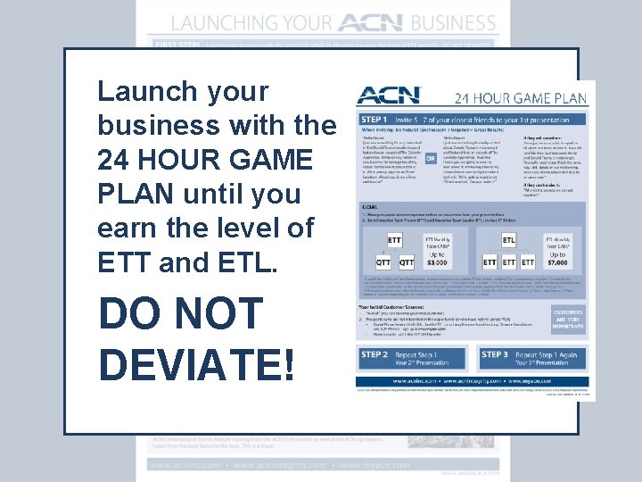 Launch your business with the 24 HOUR GAME PLAN until you earn the level
