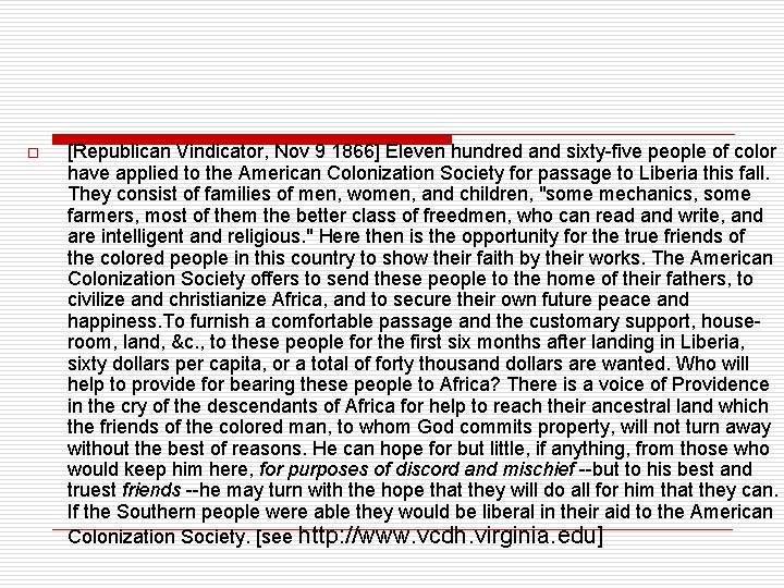 o [Republican Vindicator, Nov 9 1866] Eleven hundred and sixty-five people of color have