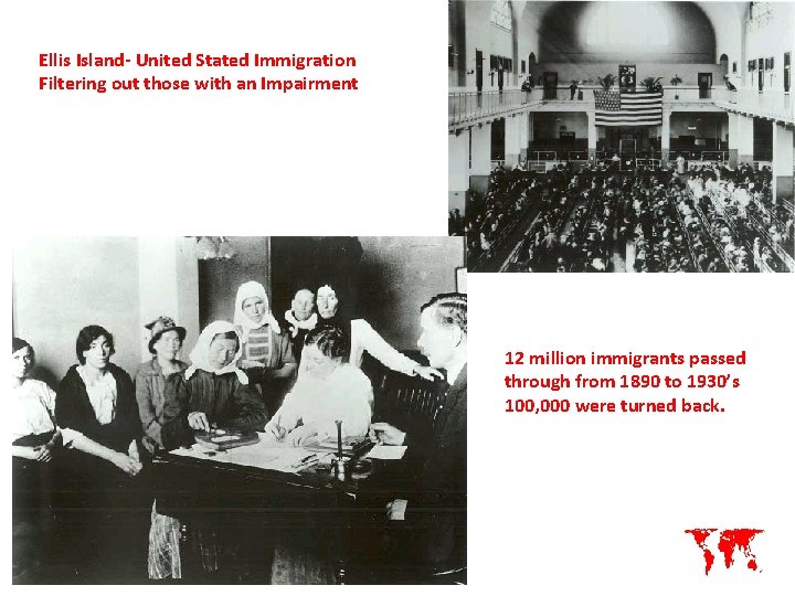 Ellis Island- United Stated Immigration Filtering out those with an Impairment 12 million immigrants