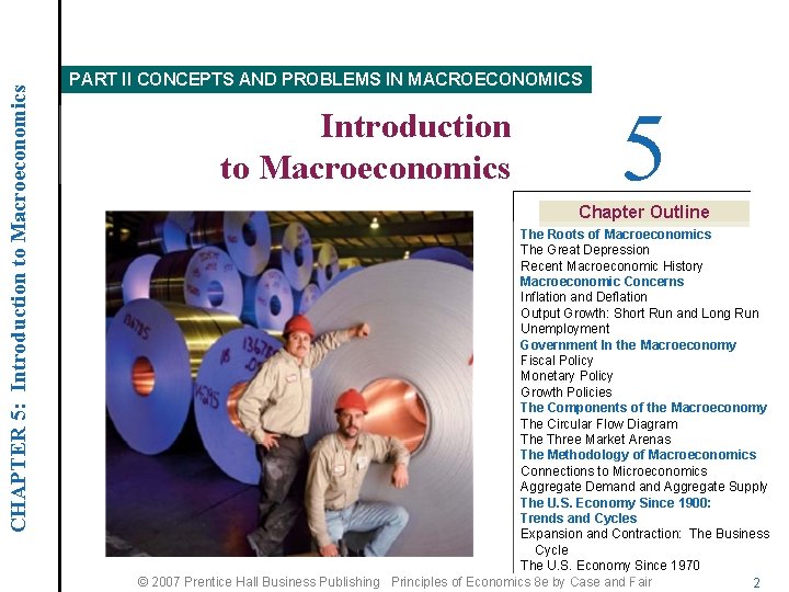 CHAPTER 5: Introduction to Macroeconomics PART II CONCEPTS AND PROBLEMS IN MACROECONOMICS Introduction to