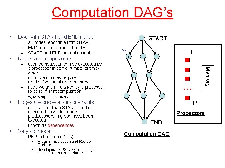 Computation DAG’s • DAG with START and END nodes – all nodes reachable from