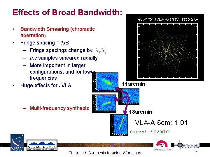 Effects of Broad Bandwidth: (u, v) for JVLA A-array, ratio 2. 0 • •