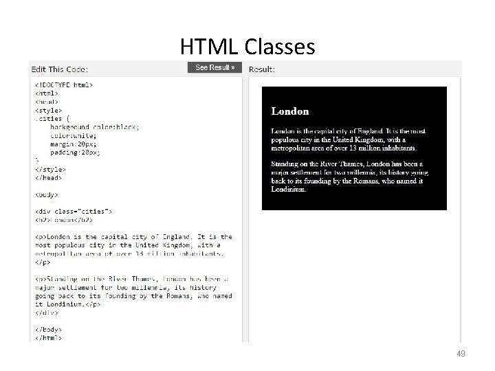 HTML Classes 49 