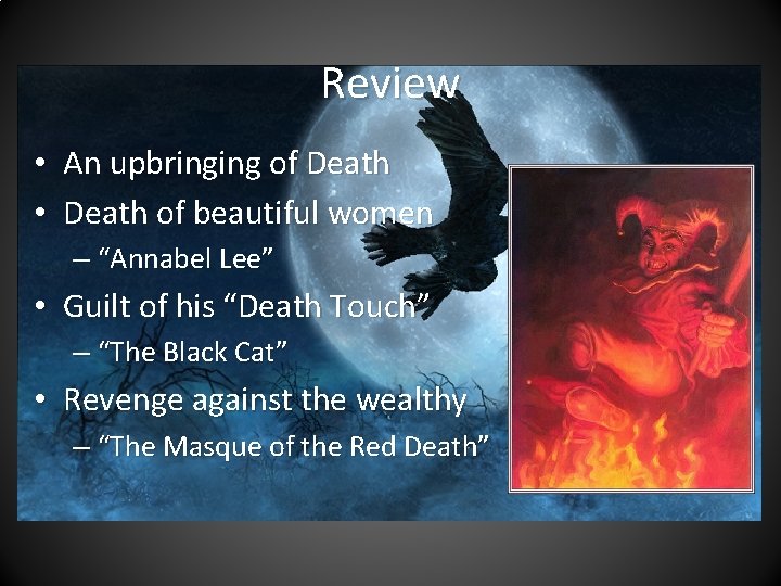 Review • An upbringing of Death • Death of beautiful women – “Annabel Lee”