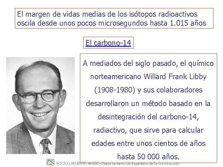 El margen de vidas medias de los isótopos radioactivos oscila desde unos pocos microsegundos