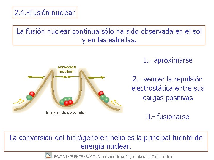 2. 4. -Fusión nuclear La fusión nuclear continua sólo ha sido observada en el