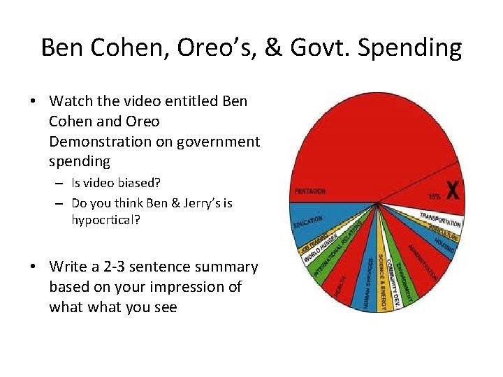 Ben Cohen, Oreo’s, & Govt. Spending • Watch the video entitled Ben Cohen and