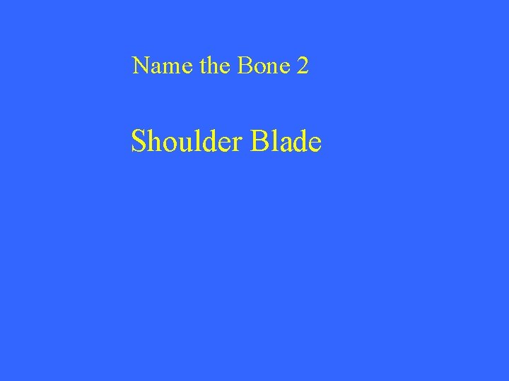 Name the Bone 2 Shoulder Blade 