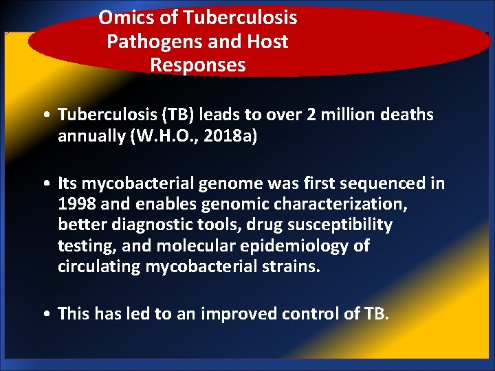 Omics of Tuberculosis Pathogens and Host Responses • Tuberculosis (TB) leads to over 2