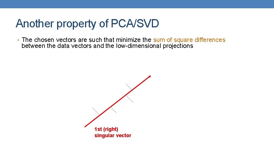 Another property of PCA/SVD • The chosen vectors are such that minimize the sum