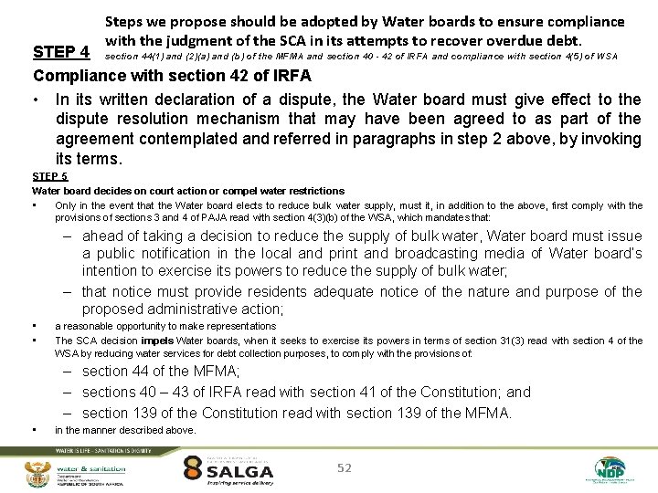 Steps we propose should be adopted by Water boards to ensure compliance with the