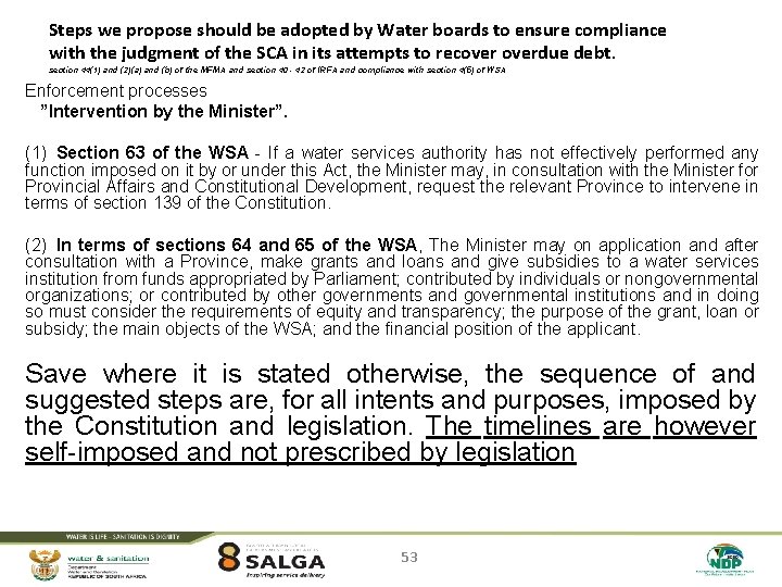 Steps we propose should be adopted by Water boards to ensure compliance with the