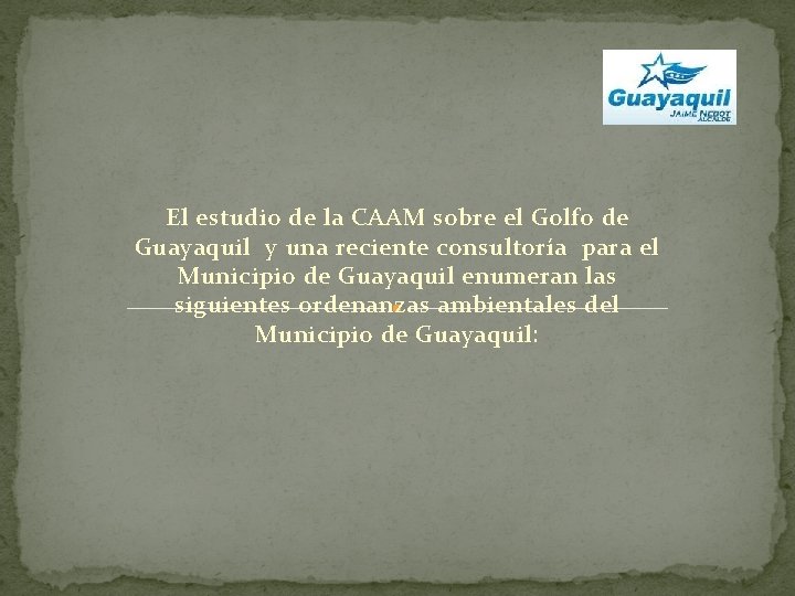 El estudio de la CAAM sobre el Golfo de Guayaquil y una reciente consultoría
